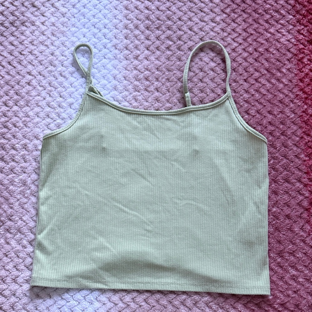 American Eagle Outfitters Light Sage Ribbed Camisole Tank